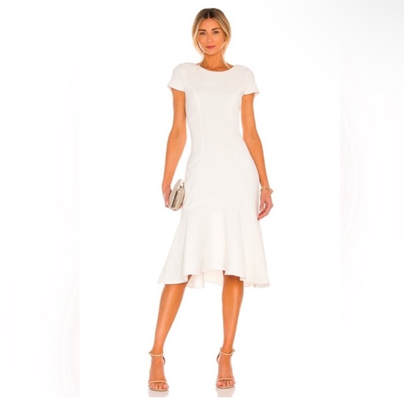 Amanda Uprichard Evalina Ivory MIDI Dress - Picture 1 of 5